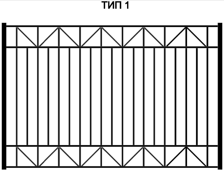 Чертеж забора из профильной трубы